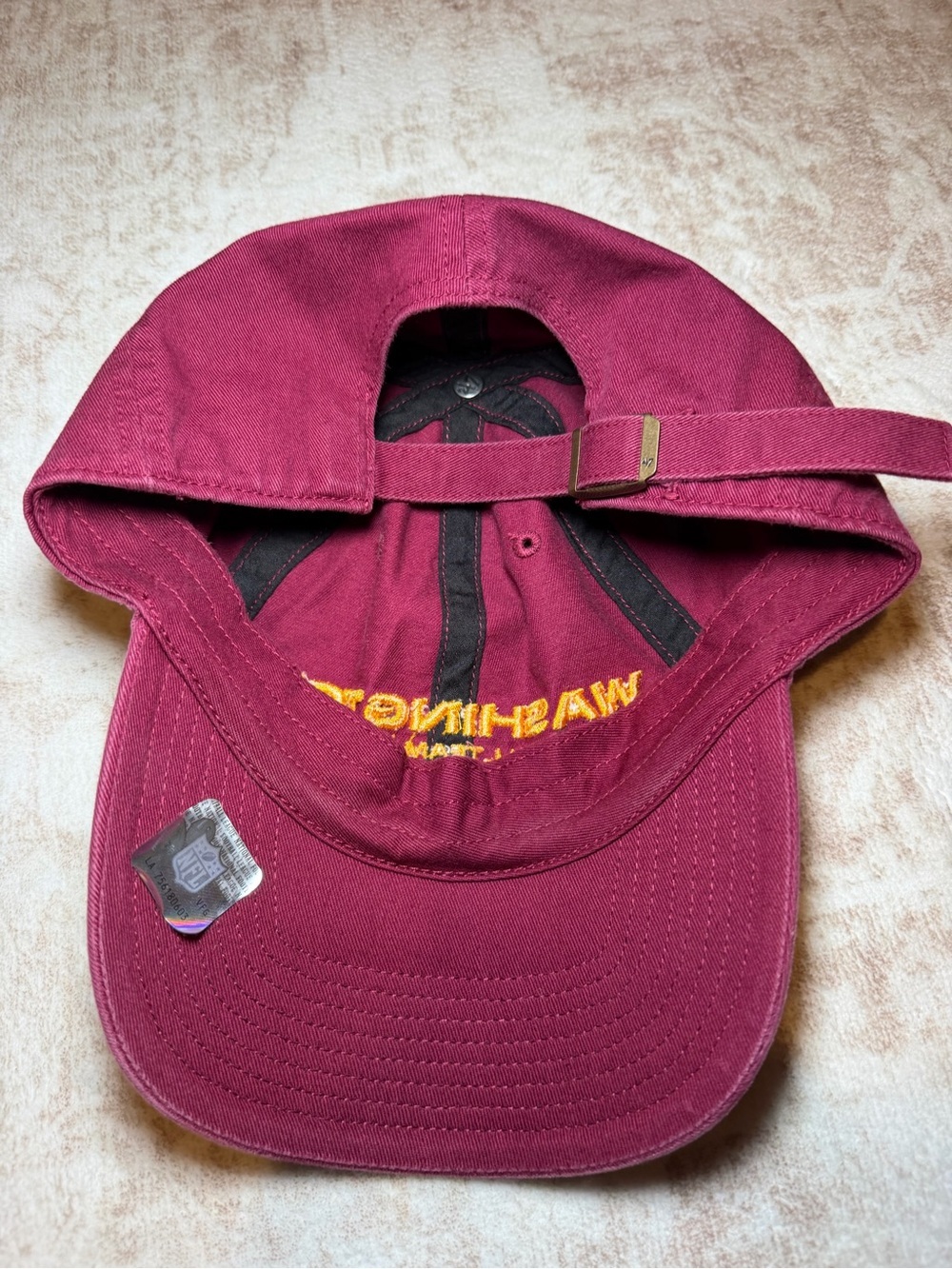 Washington Football Team Burgundy Yellow Adjustable Baseball Cap - Picture 4 of 9